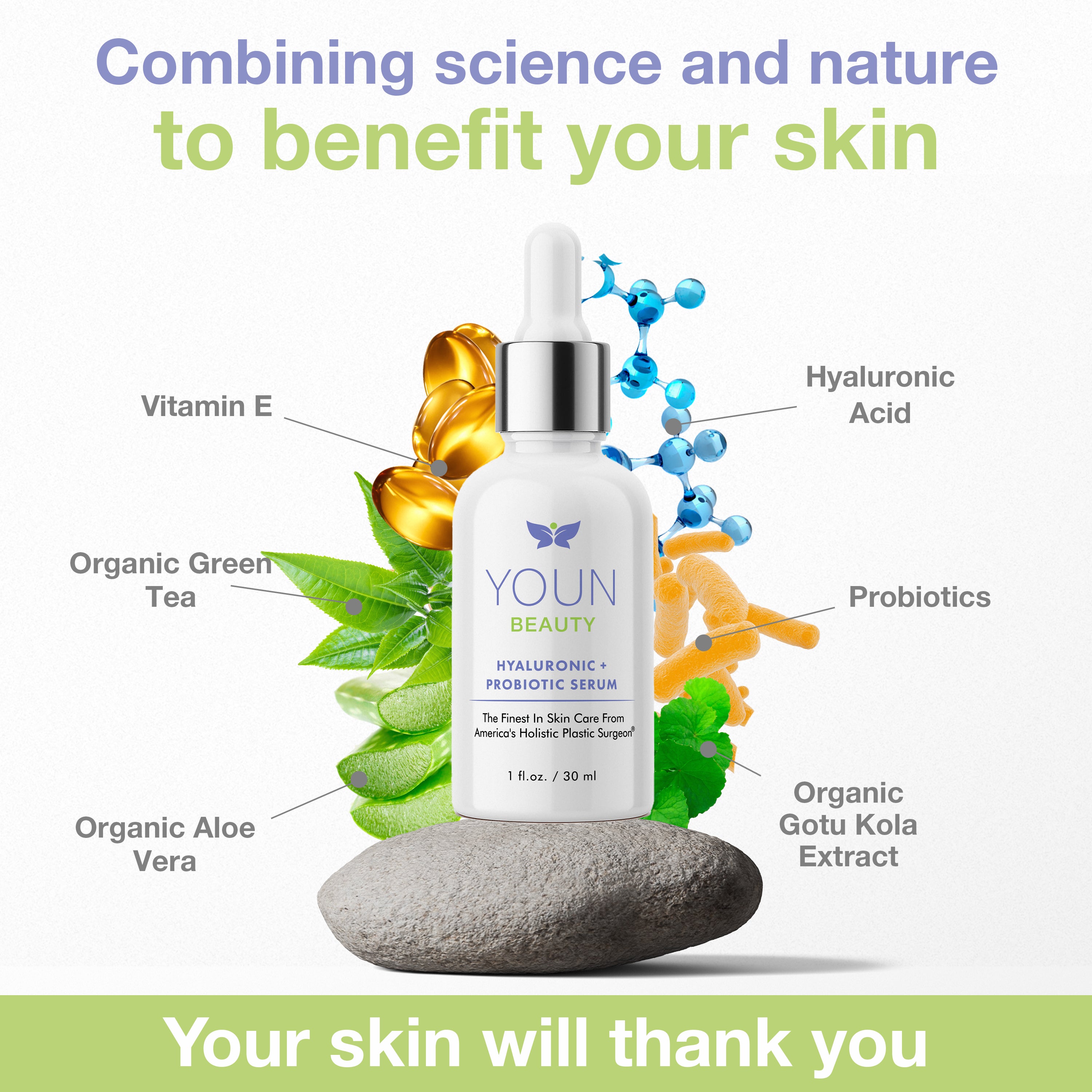 Hyaluronic + Probiotic Serum - Natural Skin Care