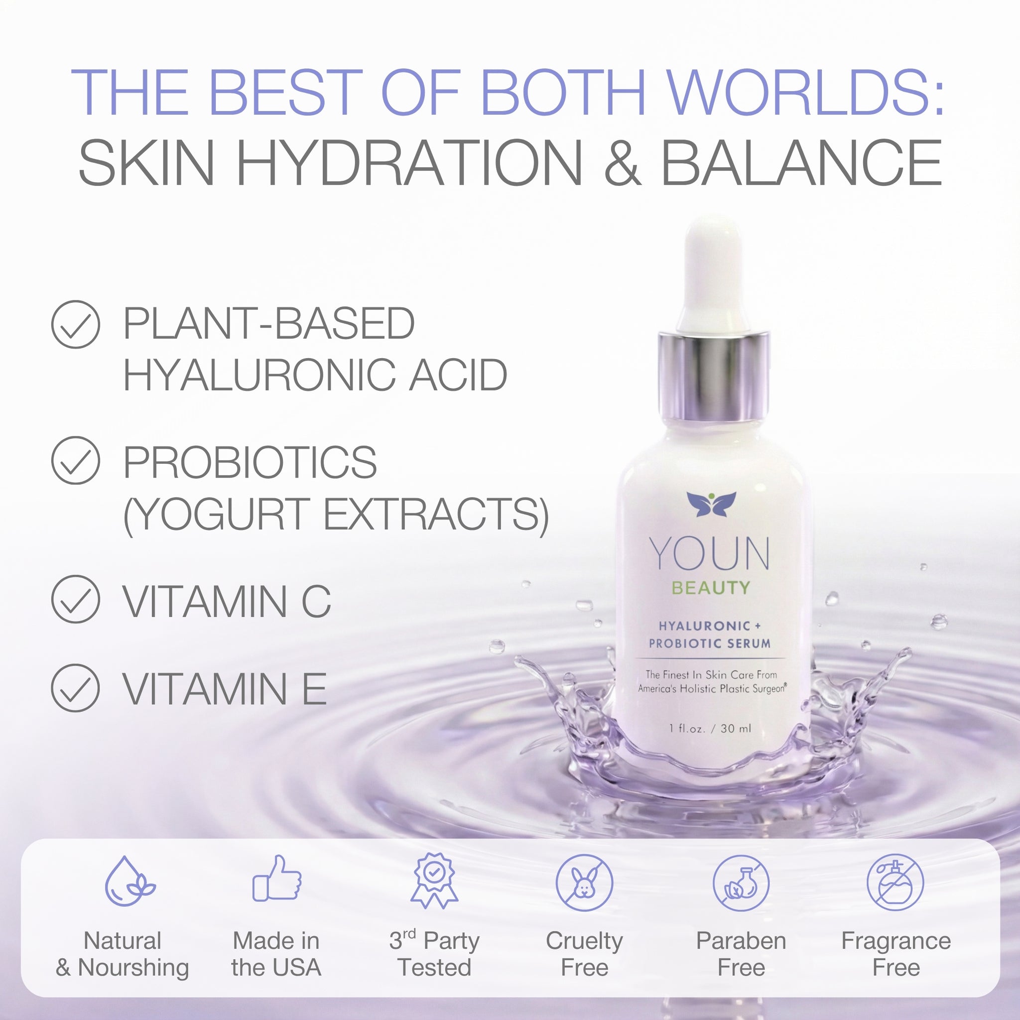 Hyaluronic + Probiotic Serum - Natural Skin Care